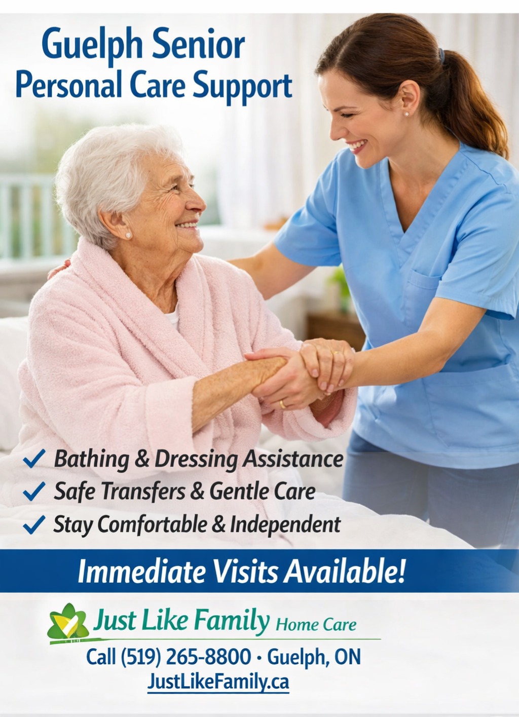 Trusted caregivers across Guelph — Just Like Family Home Care Guelph